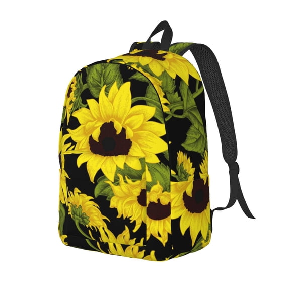 Ratiio Sunflowers In Vintage Print Canvas Backpack for Women & Men Retro Aesthetic Rucksack Basic Backpack for High School/College Students Travel Laptop Bag