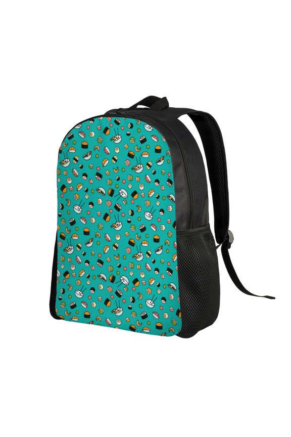 Sushi (3) Print Backpack with Padded 15-inch Laptop Sleeve- Spacious and Durable Daypack for Work and Travel