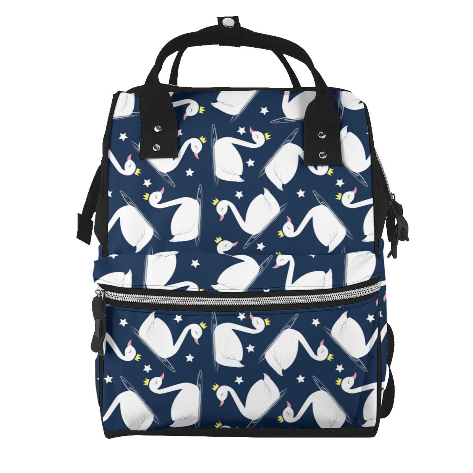 Ratiio Swan Mummy Backpack - Waterproof Twill Canvas, Large Capacity Diaper Bag with Multiple Pockets and Adjustable Straps