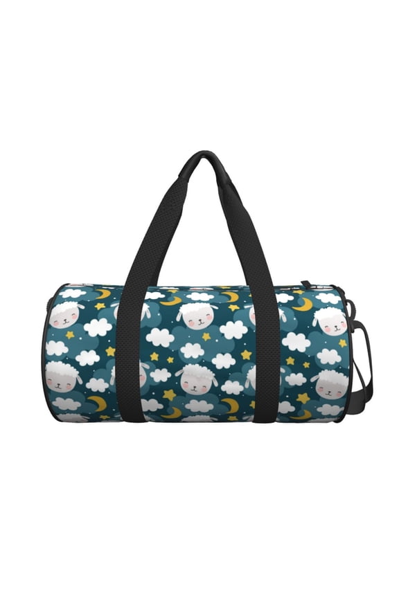 Sweet Dream Lamb Pattern Foldable Sports Gym Bag with Wet Dry Pocket, Ultralight Travel Bag, Large Capacity Duffel Bag, Splash Proof Carry on Bag, Overnight Bag, Weekender Bag for Travel