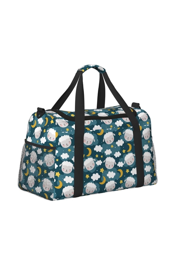 Sweet Dream Lamb Pattern Hand Travel Bag, Weekender Carry On for Women Men, Sports Gym Bag, Workout Duffel Bag, Overnight Shoulder Bag fit 15.6 Inch Laptop