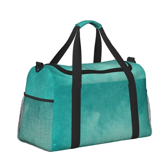 Ratiio Teal Turquoise1 Pattern Hand Travel Bag, Weekender Carry On for Women Men, Sports Gym Bag, Workout Duffel Bag, Overnight Shoulder Bag fit 15.6 Inch Laptop