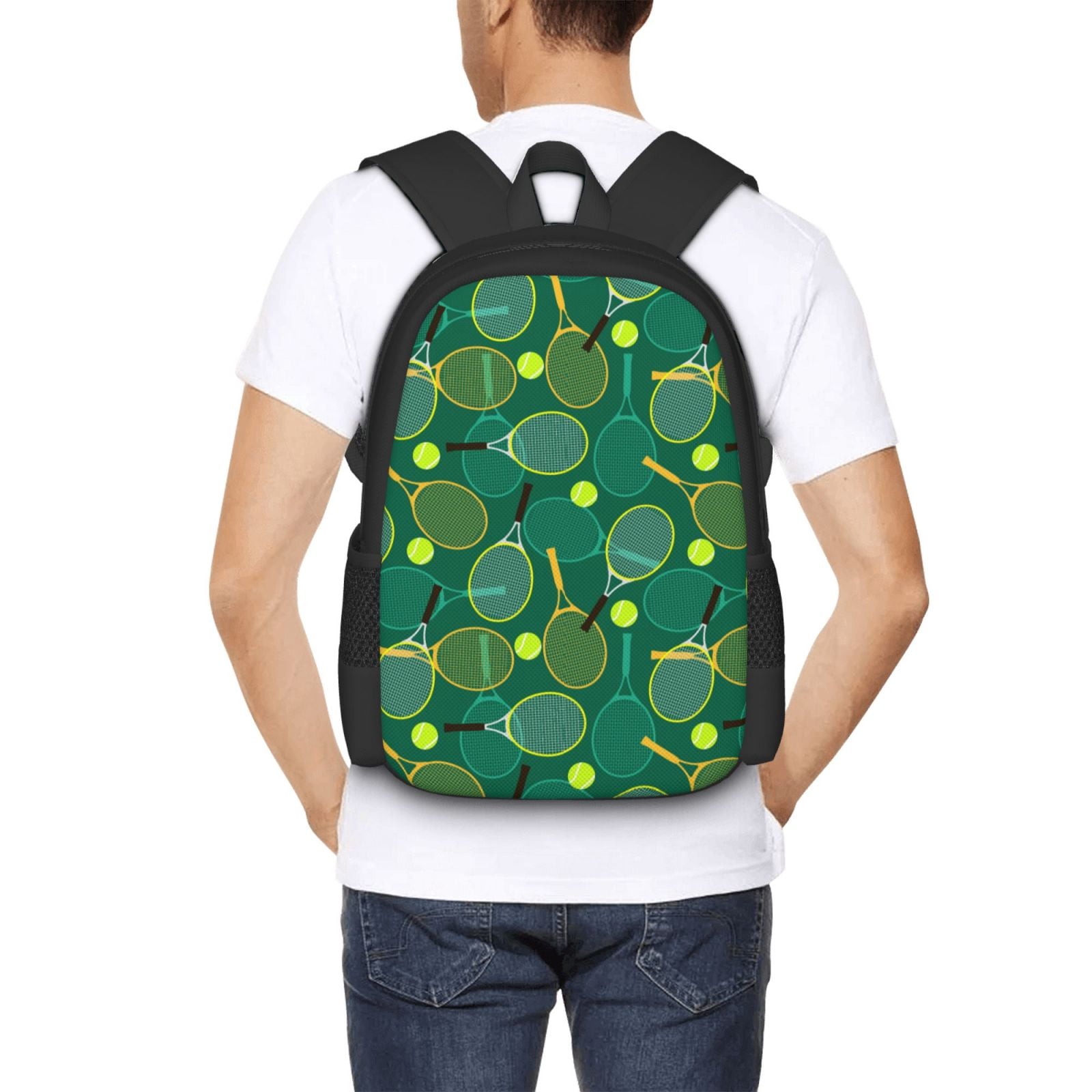 Ratiio Tennis Rackets and Balls Backpack for Men and Women - Durable 600D Oxford Cloth -Large Capacity, Water-Resistant School, Travel, and Hiking Bag