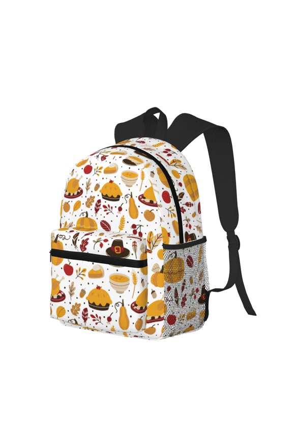 Thanksgiving Print Casual Backpack for Men and Women, Water Resistant Oxford Fabric School Bag Lightweight Travel Daypack