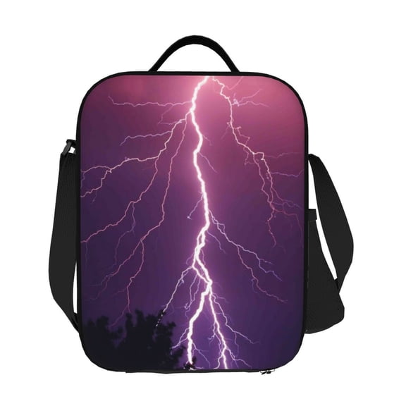Ratiio Thunderstorm Violet Purple Print Lunch Box - Reusable Lunch Bag Men Adult Women- Insulated LunchBox