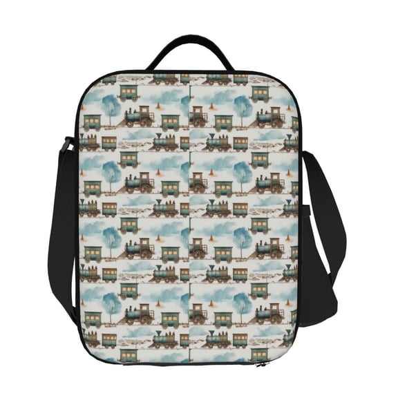 Ratiio Transport Train Print Lunch Box - Reusable Lunch Bag Men Adult Women- Insulated LunchBox