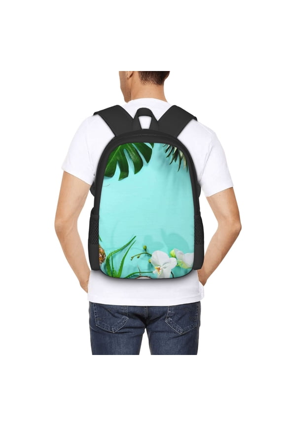 Tropical Pineapple Backpack for Men and Women - Durable 600D Oxford Cloth -Large Capacity, Water-Resistant School, Travel, and Hiking Bag