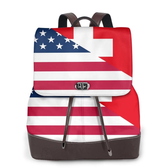 Ratiio USA Switzerland Pattern Womens Backpack Purse Leather Backpack Purse for Women Travel Fashion Backpack Designer Ladies Shoulder Bags