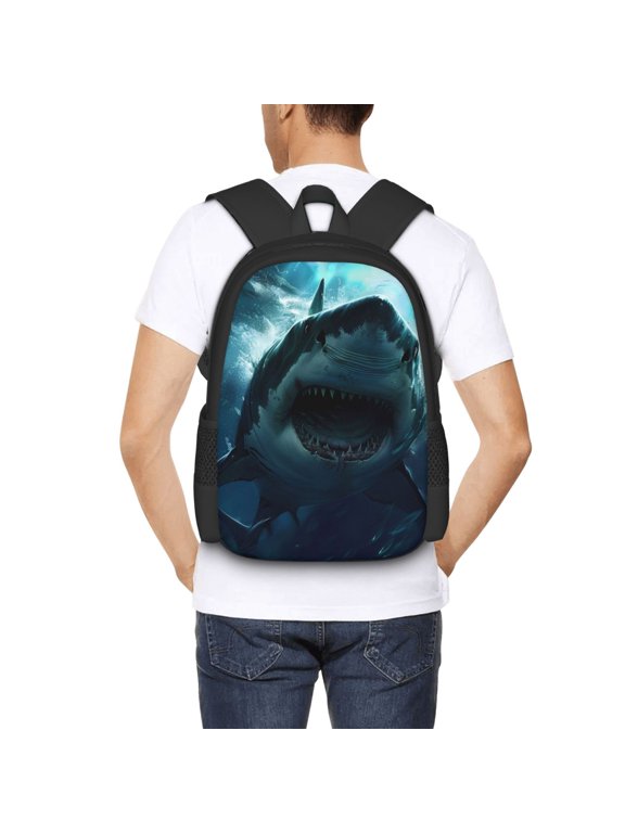 Undersea Shark Backpack for Men and Women - Durable 600D Oxford Cloth -Large Capacity, Water-Resistant School, Travel, and Hiking Bag