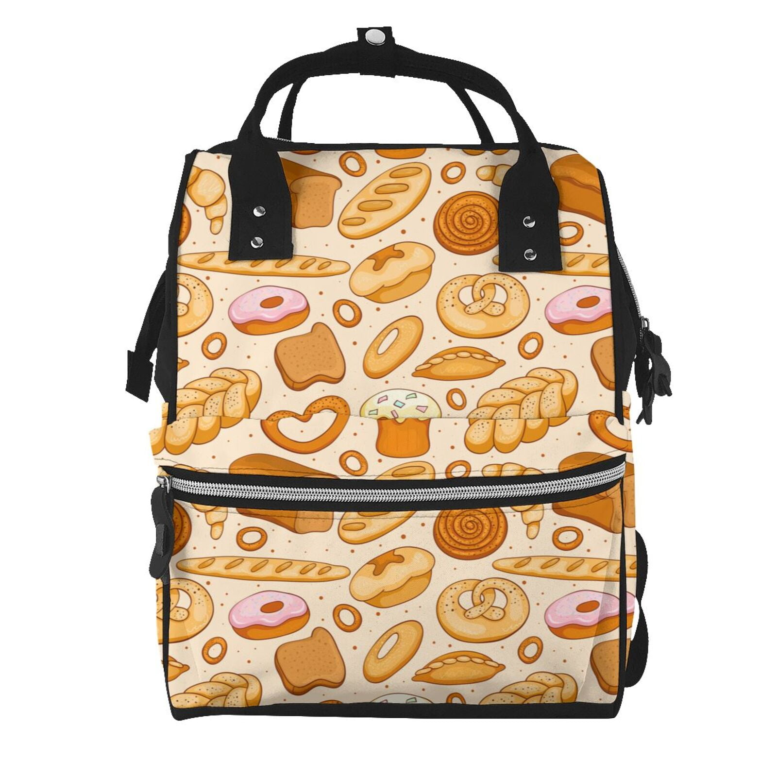 Ratiio Various Bread Mummy Backpack - Waterproof Twill Canvas, Large Capacity Diaper Bag with Multiple Pockets and Adjustable Straps