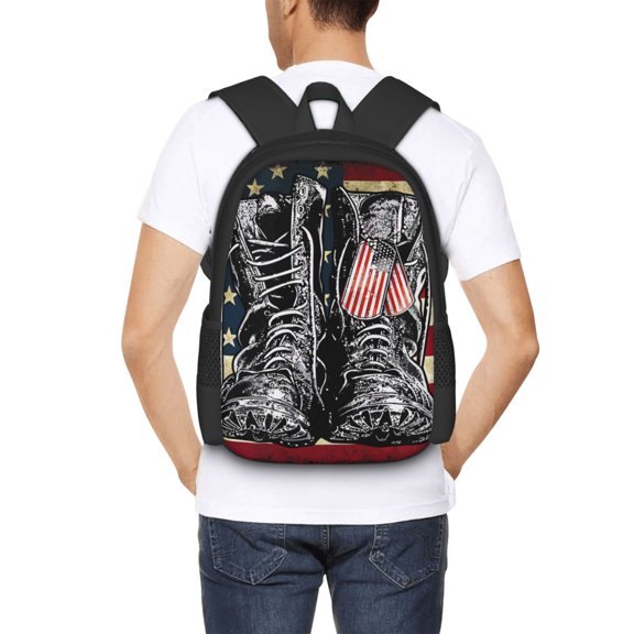 Ratiio Veterans Day1 Backpack for Men and Women - Durable 600D Oxford Cloth -Large Capacity, Water-Resistant School, Travel, and Hiking Bag