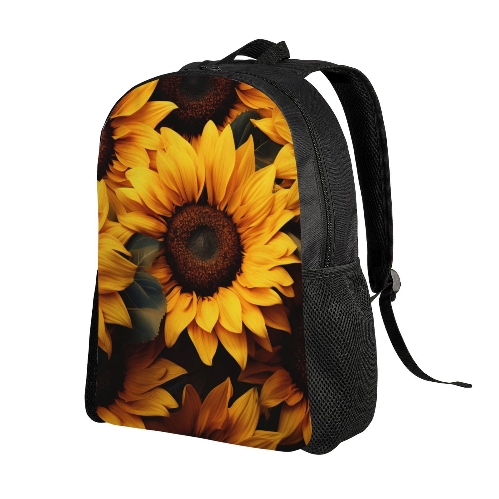 Ratiio Vibrant Sunflower Blooms Print Backpack with Padded 15-inch ...