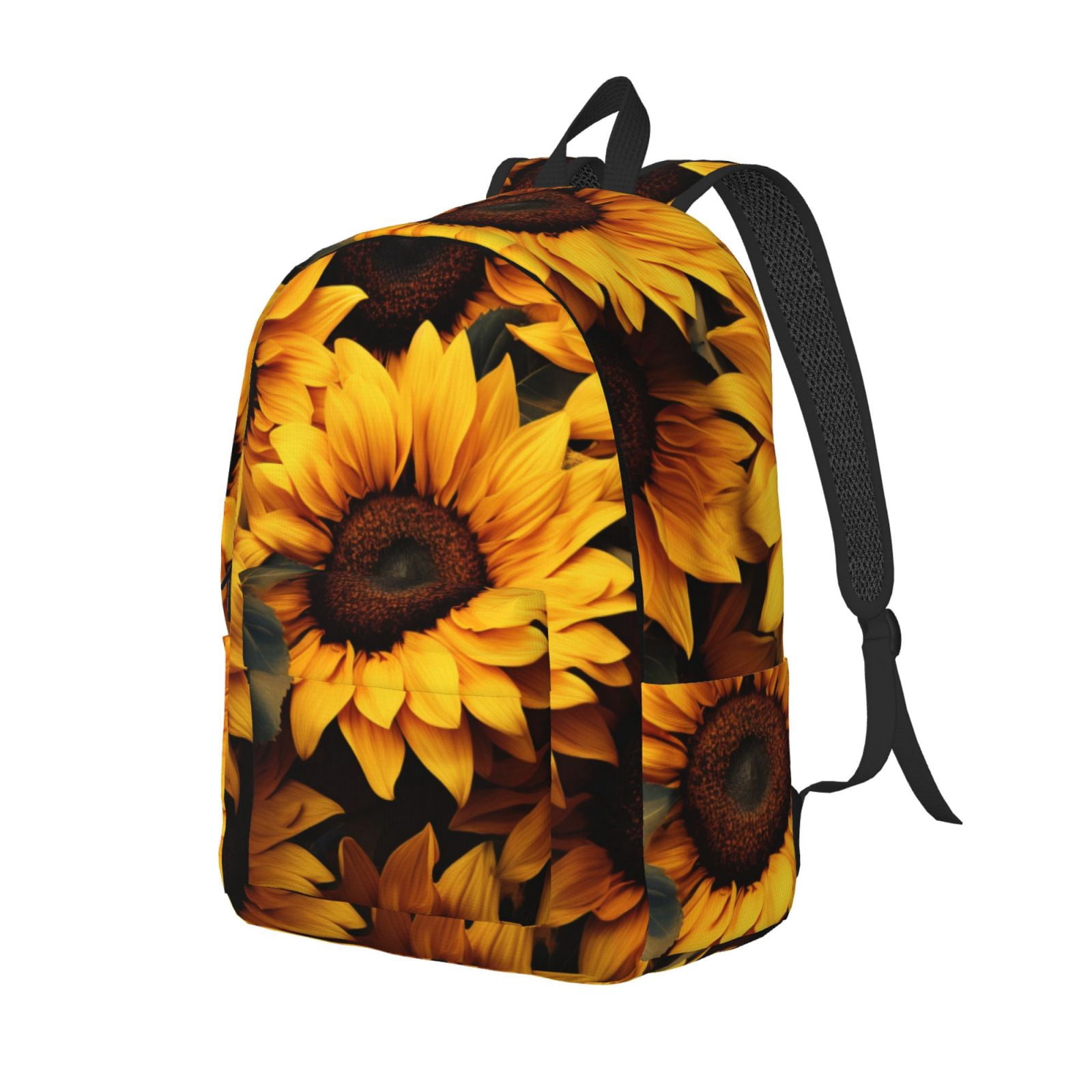 Asthetic Ricksack Ratiio Vibrant Sunflower Blooms Print Canvas Backpack for Women & Men ...