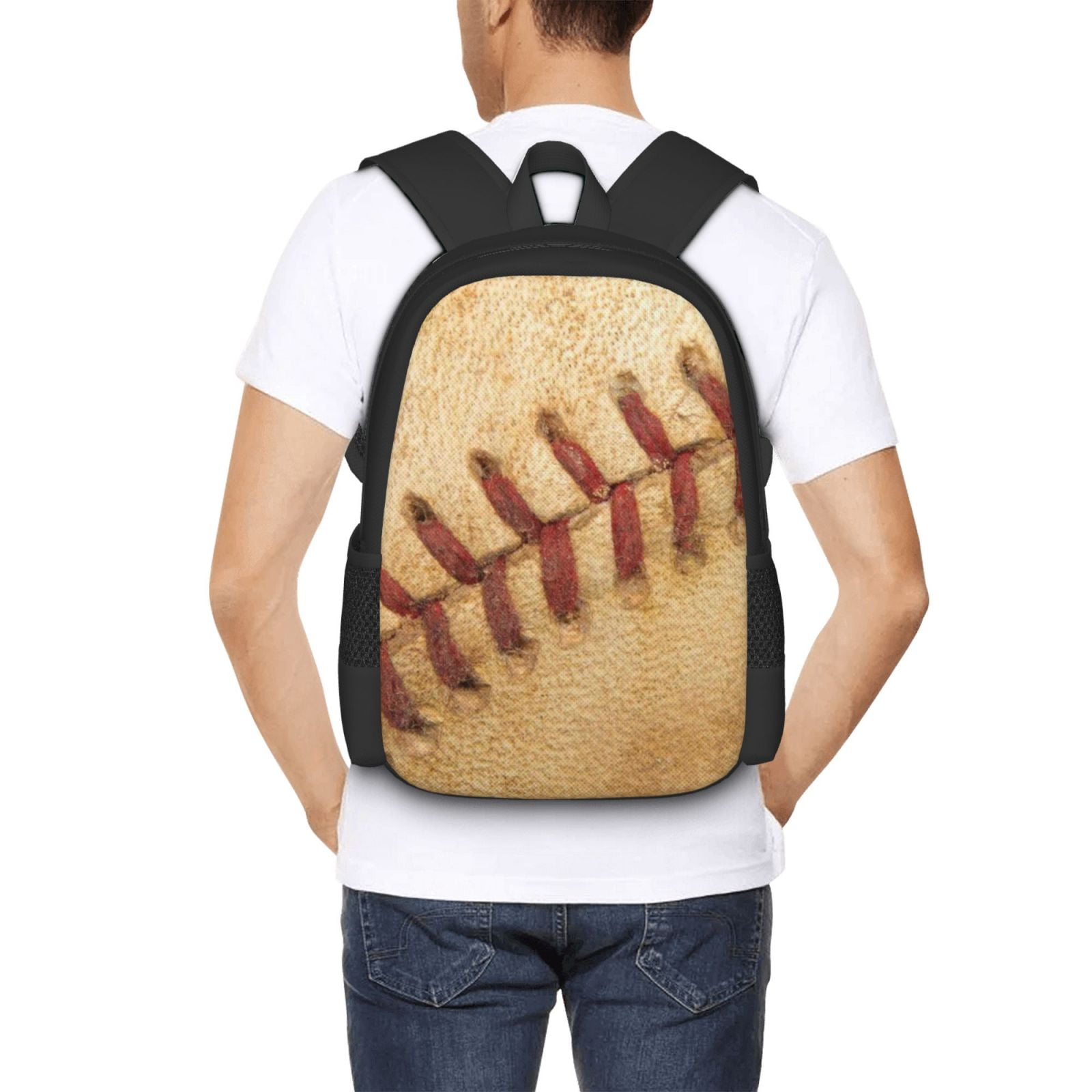 Ratiio Vintage Baseball Backpack for Men and Women - Durable 600D Oxford Cloth -Large Capacity, Water-Resistant School, Travel, and Hiking Bag