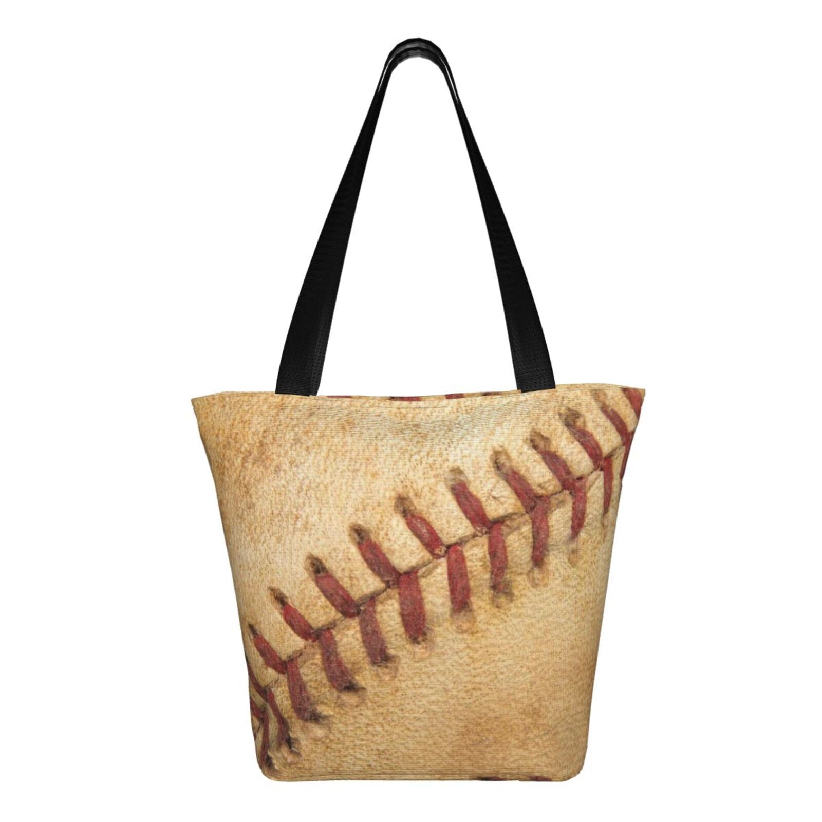 Ratiio Vintage Baseball Print Shoulder Bag for Women, Polyester Crossbody Purse Lightweight Handbag for Daily Travel and Casual Use