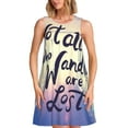 thumbnail image 1 of Ratiio Not All Those Who Wander Are Lost Pattern Women's Sleeveless Dress - Casual Summer Dress with Pockets, Above Knee Length, Round Neck, Ideal for Beach, Vacation, Work, 1 of 8