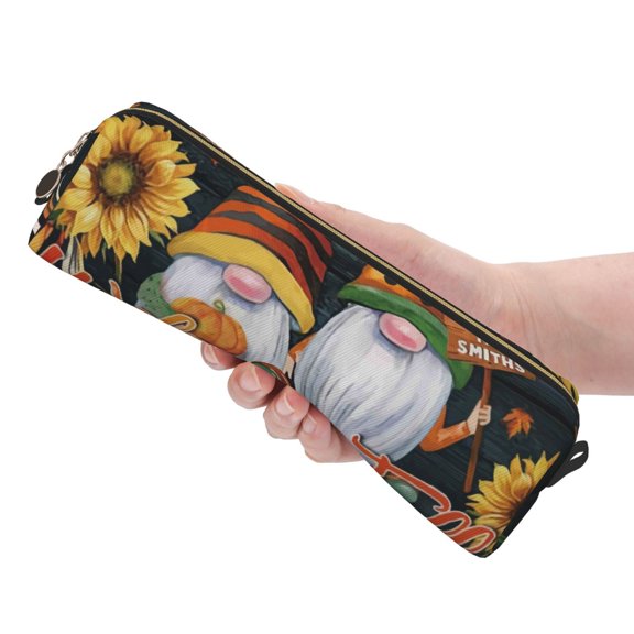 Ratiio Welcom Fall Pattern Leather Pencil Case, Pencil Pouch with Durable Zipper, Compact and Stylish Organizer for Stationery, Art Supplies, Travel Essentials