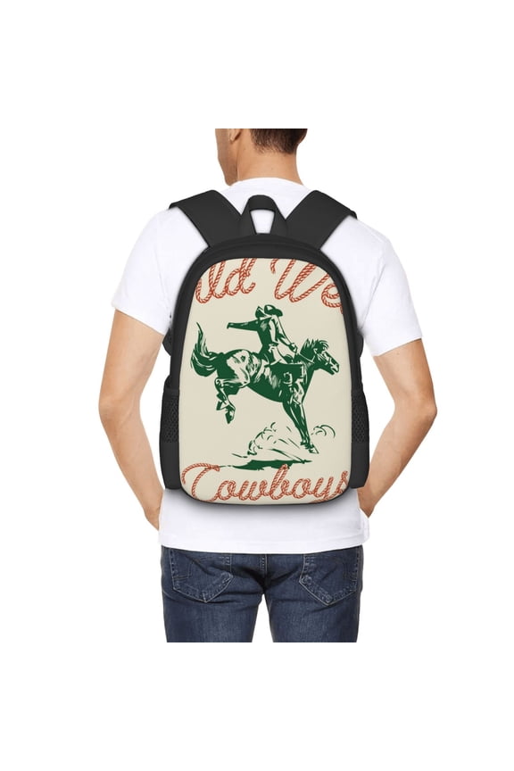 West Cowboys Backpack for Men and Women - Durable 600D Oxford Cloth -Large Capacity, Water-Resistant School, Travel, and Hiking Bag