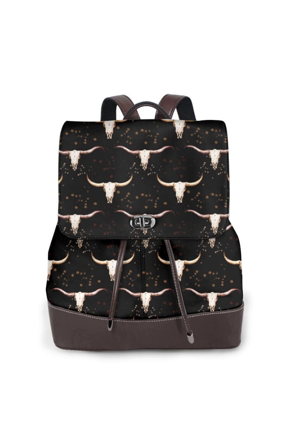 Western Cowboy Pattern Womens Backpack Purse Leather Backpack Purse for Women Travel Fashion Backpack Designer Ladies Shoulder Bags