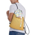 thumbnail image 1 of Ratiio White Ice Cream Print Drawstring Backpack Bag Sport Gym Sackpack Heavy Duty String Backpack for Men Women, 1 of 7