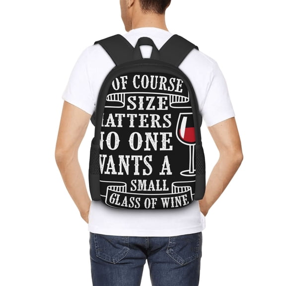 Ratiio Wine Funny Backpack for Men and Women - Durable 600D Oxford Cloth -Large Capacity, Water-Resistant School, Travel, and Hiking Bag