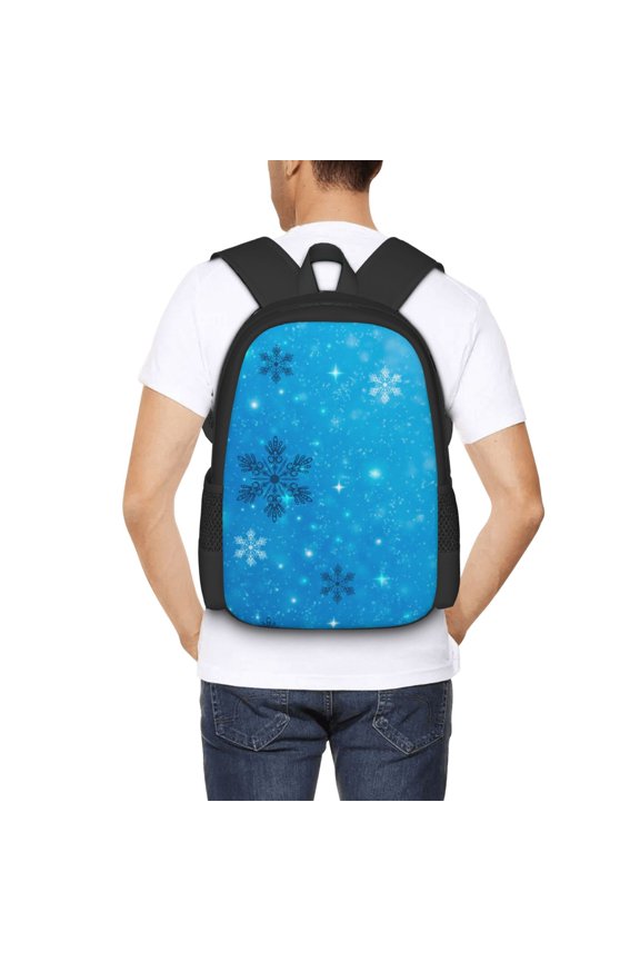 Winter With Snowflakes Backpack for Men and Women - Durable 600D Oxford Cloth -Large Capacity, Water-Resistant School, Travel, and Hiking Bag