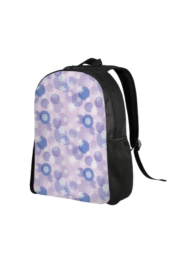 Winter With Snowflakes Print Backpack with Padded 15-inch Laptop Sleeve- Spacious and Durable Daypack for Work and Travel