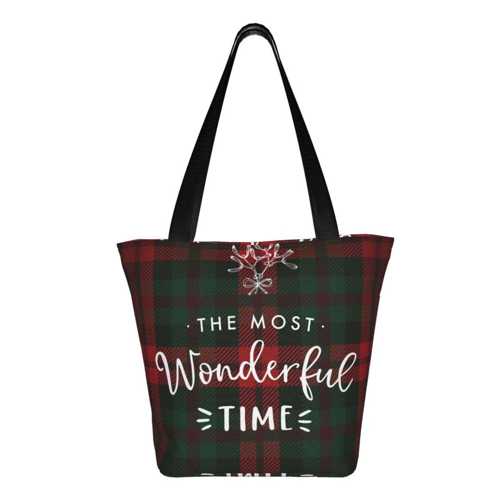 Ratiio Wonderful Time Christmas Print Shoulder Bag for Women, Polyester Crossbody Purse Lightweight Handbag for Daily Travel and Casual Use