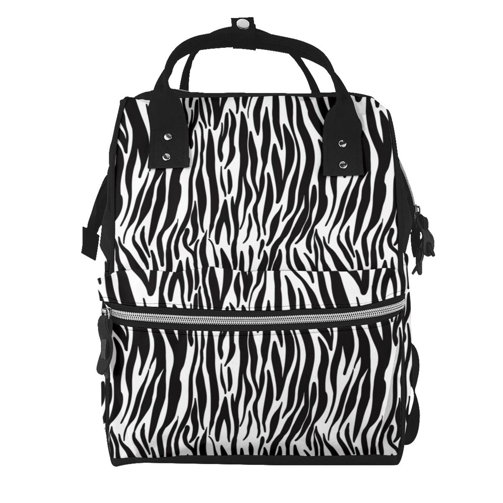 Ratiio Zebra Mummy Backpack - Waterproof Twill Canvas, Large Capacity Diaper Bag with Multiple Pockets and Adjustable Straps