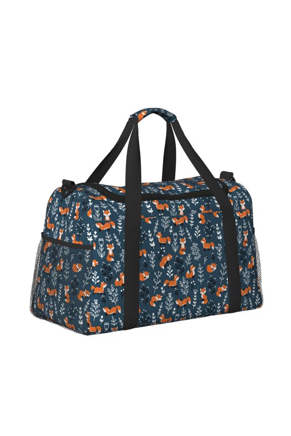 cute fall fox Pattern Hand Travel Bag, Weekender Carry On for Women Men, Sports Gym Bag, Workout Duffel Bag, Overnight Shoulder Bag fit 15.6 Inch Laptop