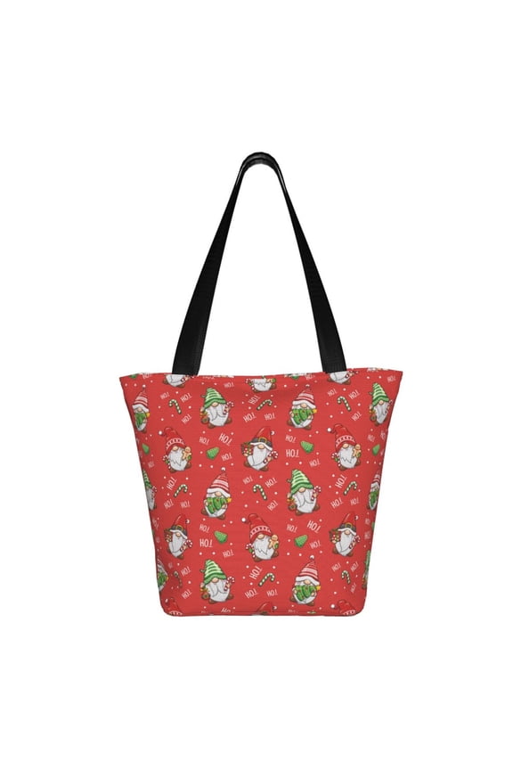 merry Christmas gnome Print Shoulder Bag for Women, Polyester Crossbody Purse Lightweight Handbag for Daily Travel and Casual Use