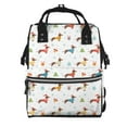 thumbnail image 1 of Ratiio winter Snowflake Dachshund Mummy Backpack - Waterproof Twill Canvas, Large Capacity Diaper Bag with Multiple Pockets and Adjustable Straps, 1 of 5