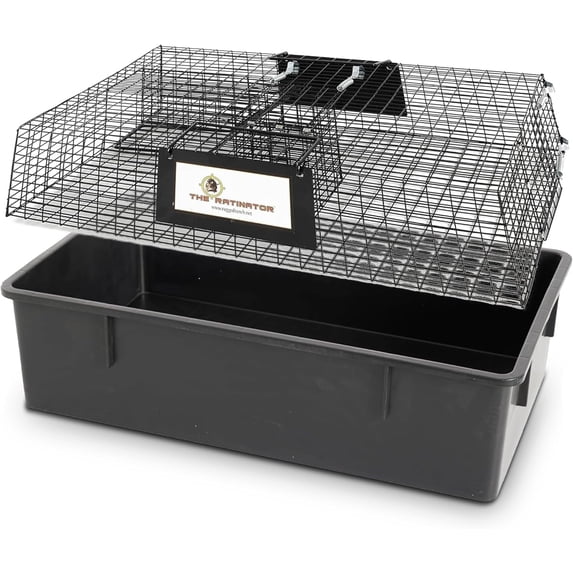 Ratinator Live Rat and Mouse Trap Cage, Humane Multi Catch Rodent Control - Indoor or Outdoor Large Metal Wire Catcher with Dual Door for Rats and Mice