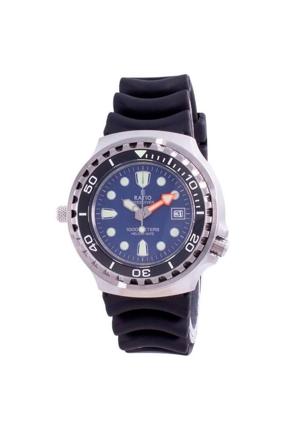 1038EF102V-BLU-V02 2nd Generation Free Diver Helium-Safe Quartz 1000M Men Watch, Blue