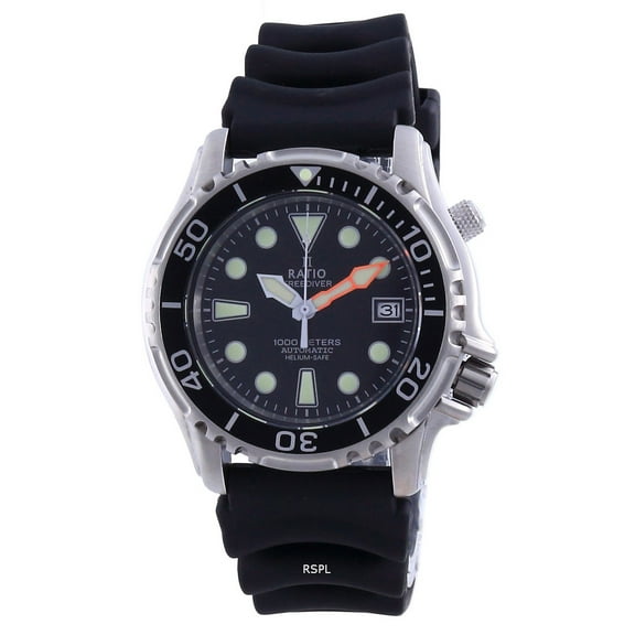 Ratio FreeDiver Helium Safe 1000M Stainless Steel Automatic 1066KE20-33VA-BLK Men's Watch