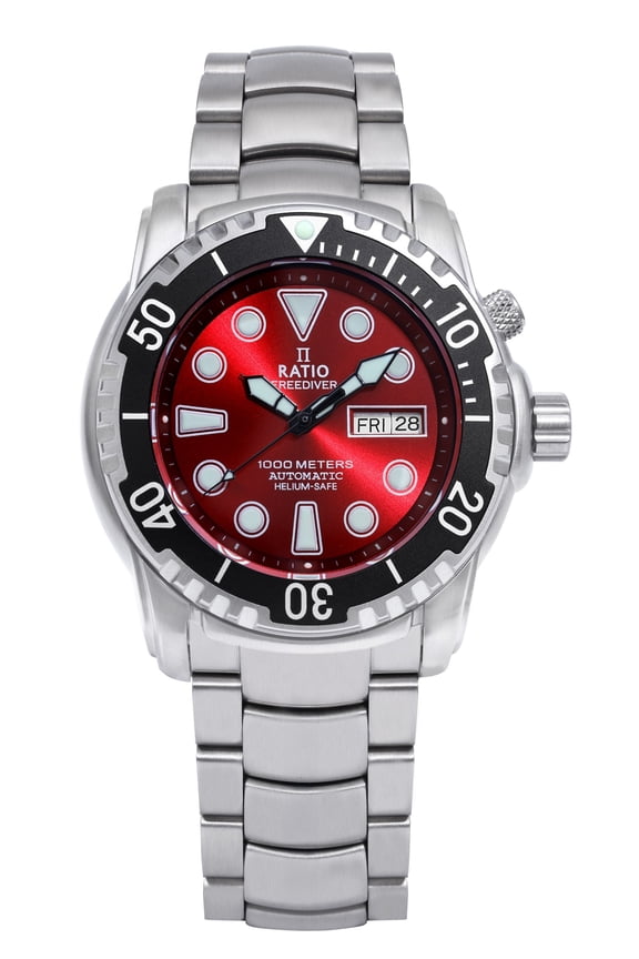 Ratio FreeDiver Helium-Safe 1000M Sapphire Automatic 1068HA96-34VA-RED Men's Watch