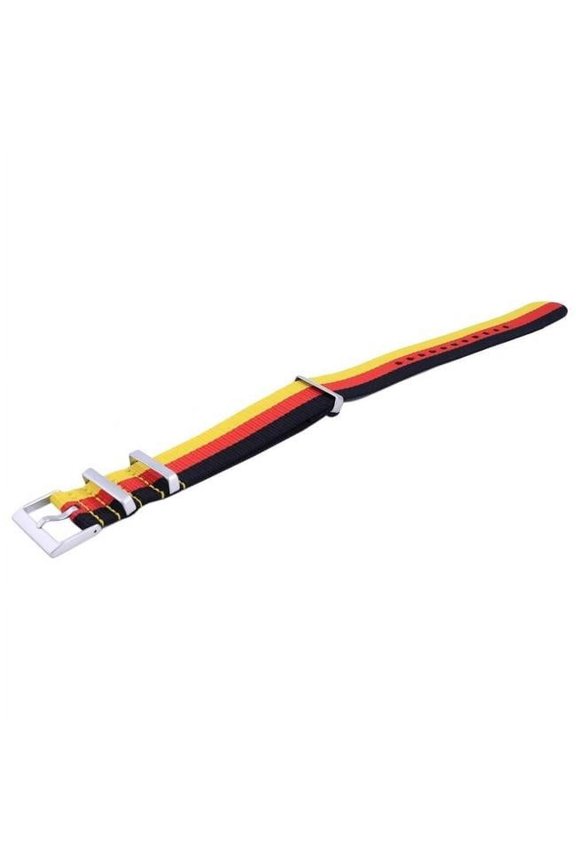 22 mm Men Germany National Flag Pattern Polyester Strap, Black