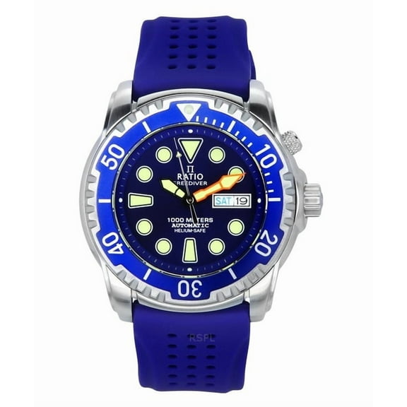 Ratio FreeDiver Version 02 Helium Safe 1000M Sapphire Automatic Blue Dial 1068HA90-34VA-BLU-V02 Men's Watch