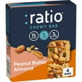 Ratio Chewy Protein Bar, Peanut Butter Almond, Keto Friendly, 5.6 OZ (4