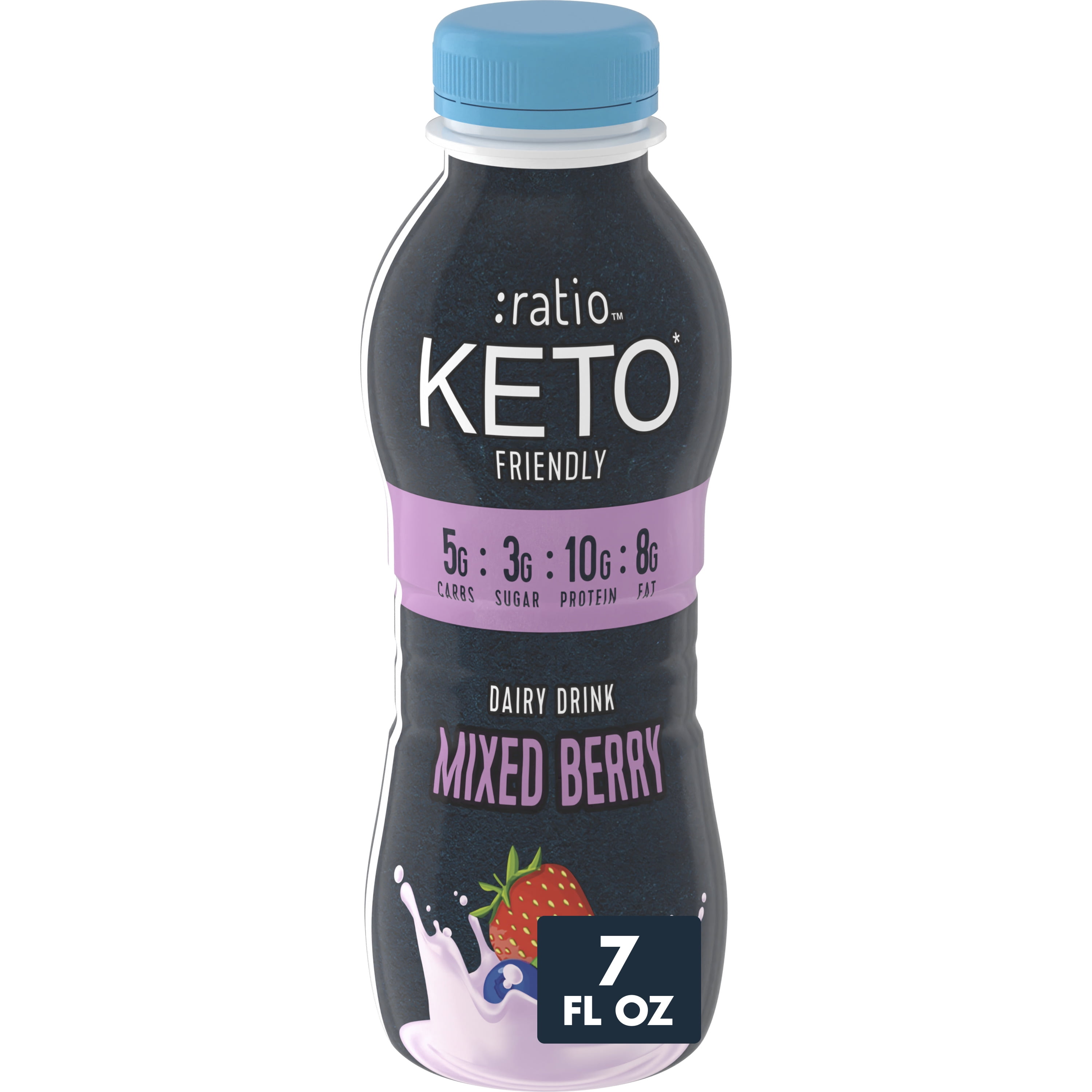 Ratio Trio Dairy Drink, Mixed Berry, 10g Protein, Keto Friendly, 7 fl