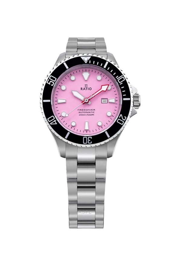 FreeDiver Sapphire Stainless Steel Candy Pink Dial Automatic RTFL839 200M Women's Watch