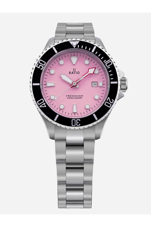 FreeDiver Sapphire Stainless Steel Candy Pink Dial Quartz RTFL809 200M Women's Watch