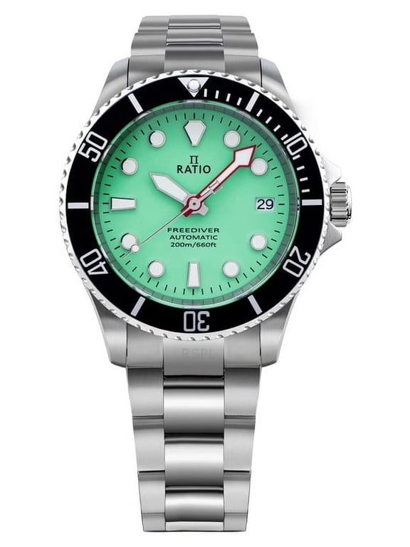 FreeDiver Sapphire Stainless Steel Green Dial Automatic RTF049 200M Men's Watch