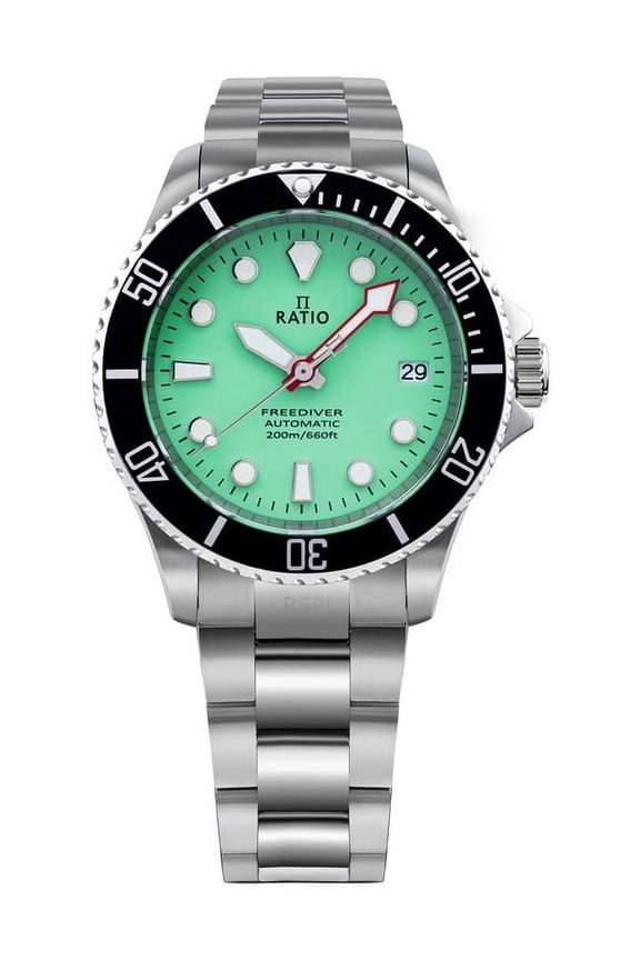 FreeDiver Sapphire Stainless Steel Green Dial Automatic RTF049 200M Men's Watch