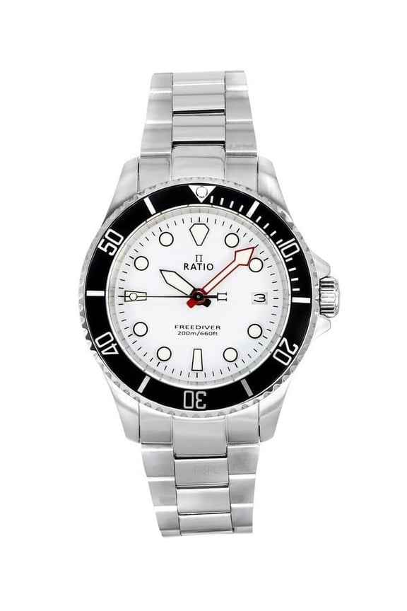 FreeDiver Sapphire Stainless Steel White Dial Quartz RTF037 200M Men's Watch