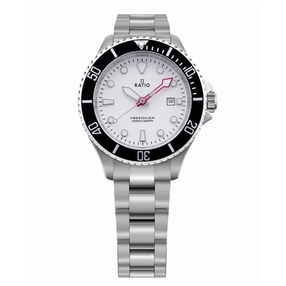 Ratio FreeDiver Sapphire Stainless Steel White Dial Quartz RTFL802 200M Women's Watch