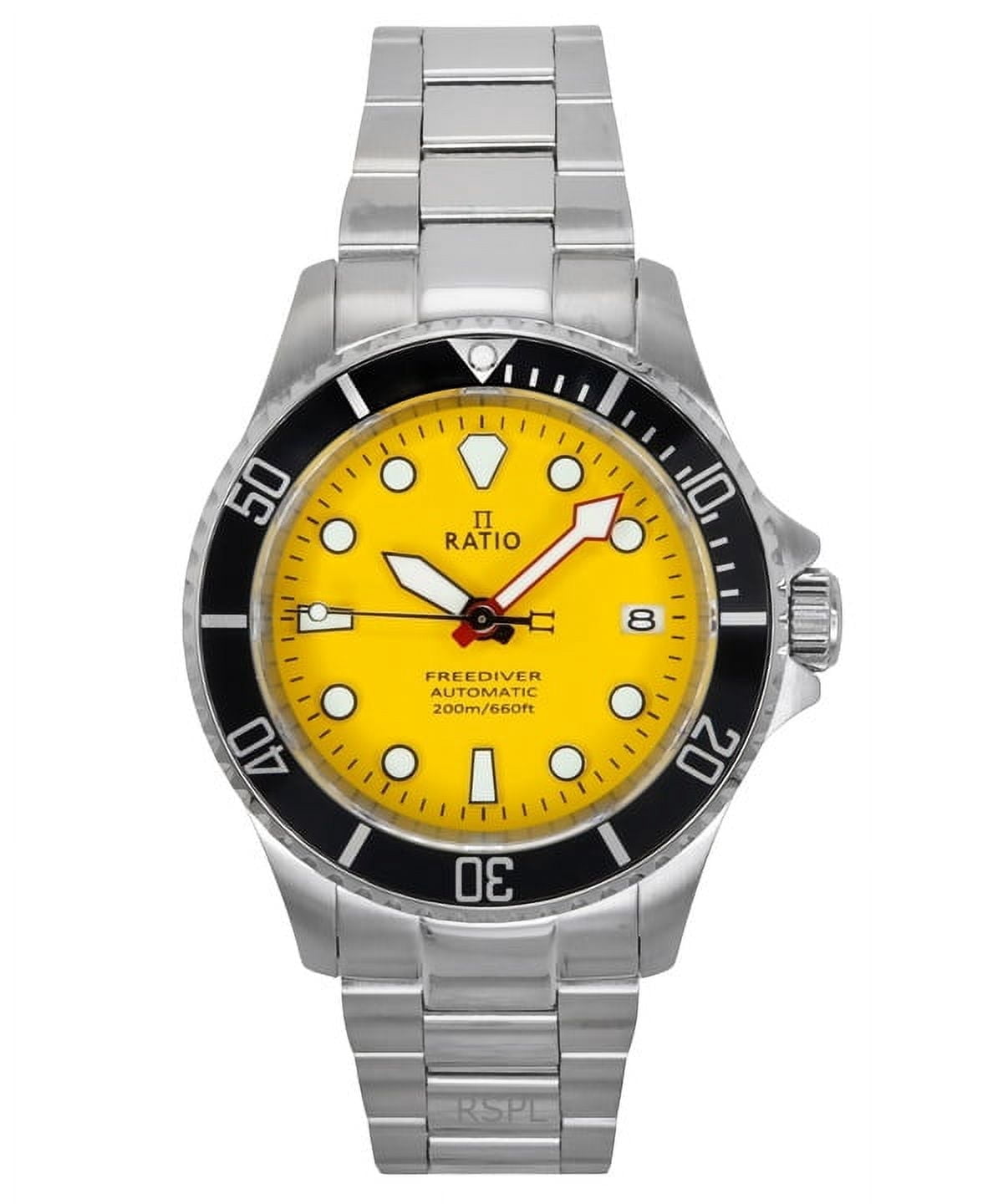 Ratio FreeDiver Sapphire Stainless Steel Yellow Dial Automatic