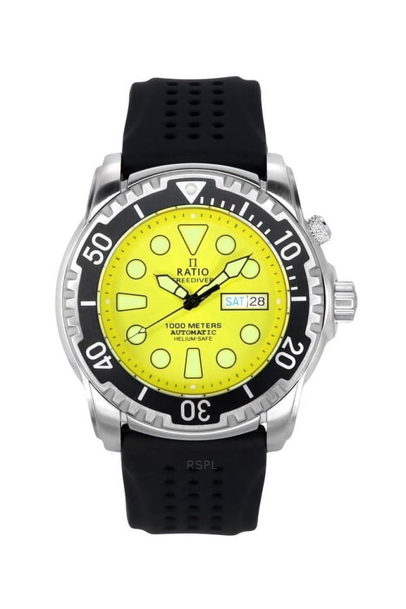 FreeDiver Version 03 Helium Safe 1000M Automatic Yellow Dial 1068HA90-34VA-YLW-V03 Men's Watch