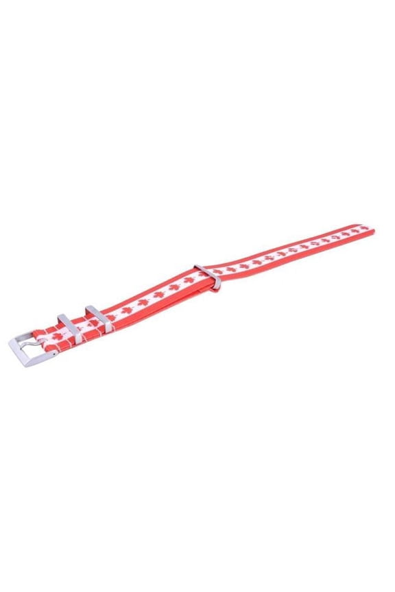 NATO34 22 mm Men Canada National Flag Pattern Polyester Strap, White