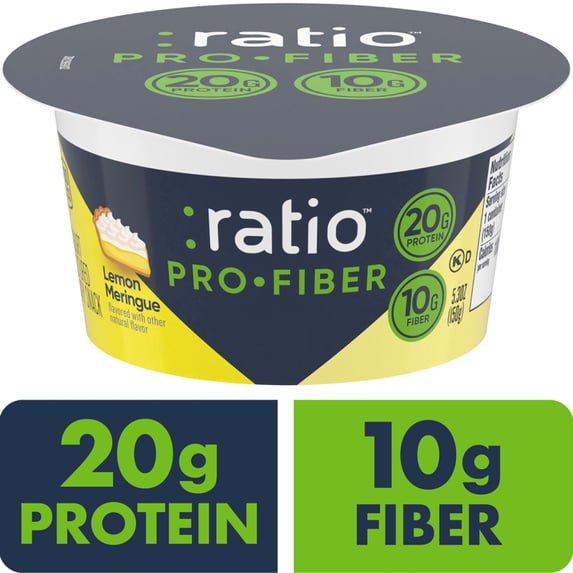 Ratio Pro-Fiber Yogurt Cultured Dairy Snack Cup, Lemon Meringue, 5.3 oz